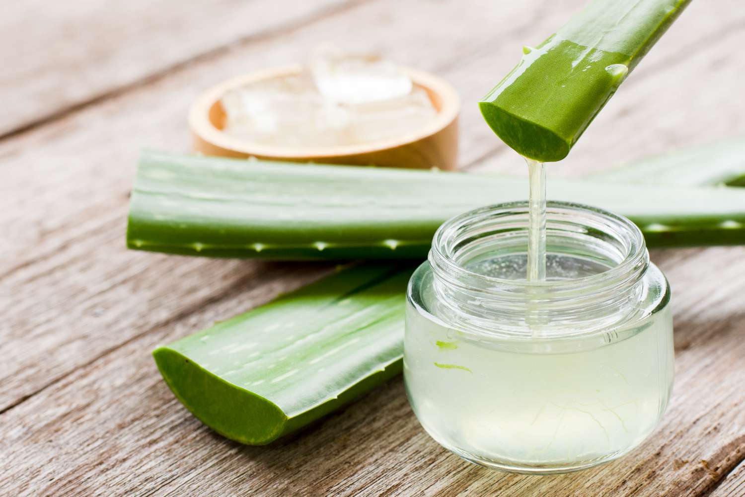 Fresh aloe vera gel extracted from the leaf.